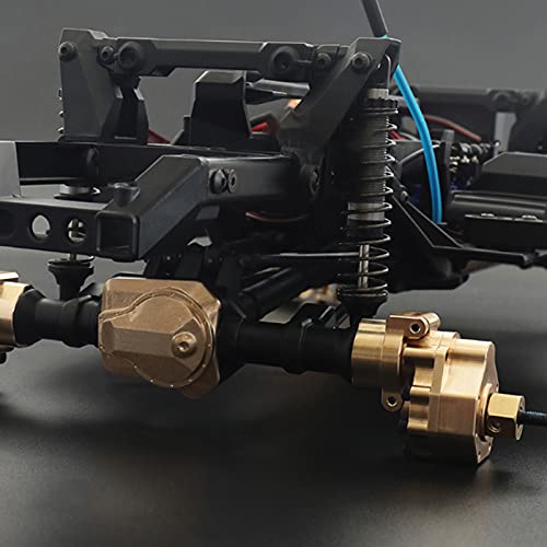 RC Outer Portal Drive Housing, Brass Drive Axle Mount Set High Torque Steering Knuckle Front Rear Portal Axle Counterweight Set for 1/10 RC Crawler