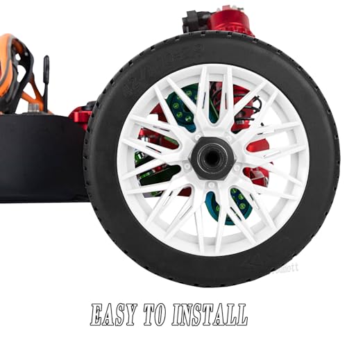 RC Tires Highway Tires for 1/8 Typhon 6s BLX,1/7 Infraction 6S BLX,Limitless RC Car,RC Wheels Set/Highway Wheel,Plastic Wheels,White - color: White- (Wheel Tires)