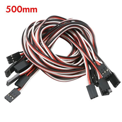 30Pcs Servo Extension Cable 100-500mm Male to Female for JR Futaba RC Receiver | 30pcs servo extension wire set, 100-500mm lengths, male to female JR plug, for RC car plane helicopter(500MM) - color: 500mm