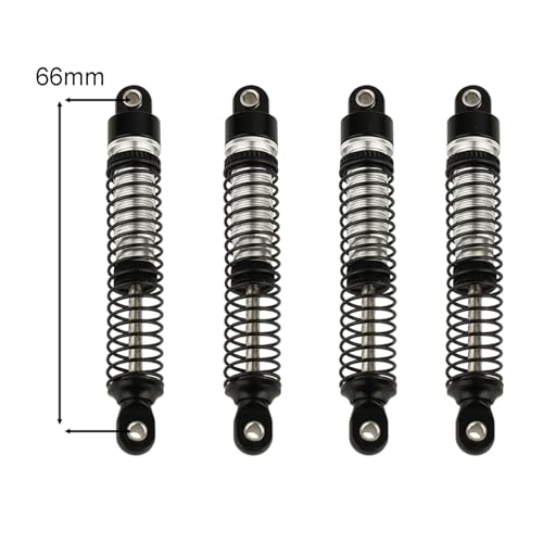 53mm 59mm 66mm 78mm Aluminum Long Threaded Shocks Absorbers Oil Damper for 1/18 RC Crawler TRX4M KUpgrade Parts (66mm-black) - color: 66mm-black