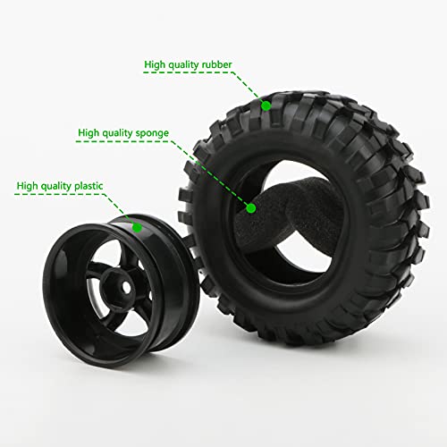 4X 1:10 RC Off-Road Car Wheel Tires, 5 Spokes Wheel Rim | 12 mm Hex, RC Parts