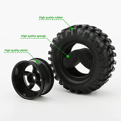 4X 1:10 RC Off-Road Car Wheel Tires, 5 Spokes Wheel Rim | 12 mm Hex, RC Parts