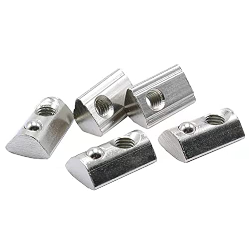 20 Pcs 4545 Series T Spring Nut, M4 Thread Roll in Spring Post Assembly T Nuts Hammer Head Fastener Nut Drop in T-Nut for 45 Series Aluminum Extrusion Profile T Slot 10mm for 3D Printer (M4) - size: 4545 Series M4