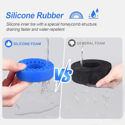 HobbyPark 1.0 Tires Silicone Inserts Foam fit 62-64mm*24mm for 1/18 1/24 Scale RC Crawler Trucks, Super Soft, 4pcs (Navy Blue) - color: Navy Blue (Large)