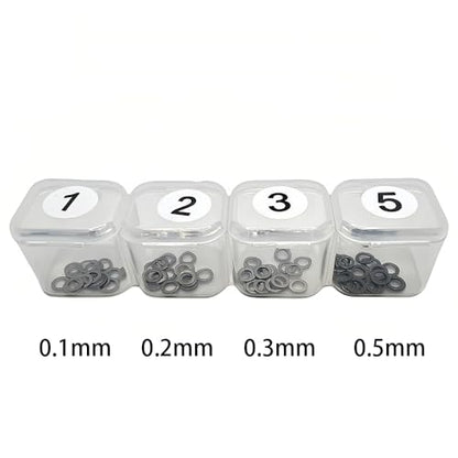 80PCS M8x10mm Steel Shim Set ，Precision Adjustment for RC Cars ，Remote Control car Used for fine-Tuning Motors, suspensions, differentials etc（0.1mm /0.2mm /0.3mm /0.5mm Each 20pcs ） Width