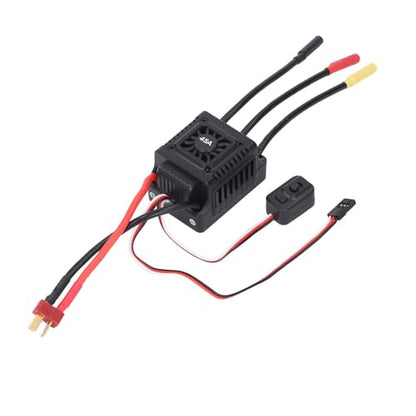 45A Brushless ESC for /10 Short Course Truck, Aluminum Heatsink Electronic Speed Controller Compatible with Sensored Sensorless Motors, Low Latency High Efficiency RC Racing and