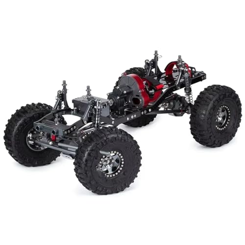 RC car Components Compatible with SCX10 1/10 RC Crawler Car Parts Carbon Fiber Pattern Rails Brace Skid Plate Adjustable Shock Mount Box Battery Tray(Black) - color: Black