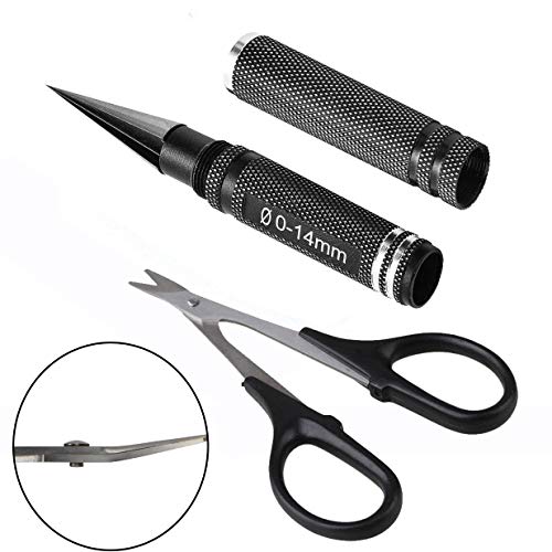 ShareGoo Universal 0-14mm RC Reamer Hole Puncher with Sleeve & Curved Scissors Tool Drills Set for RC Body Shell RC Car Truck Tank Drone (Black)