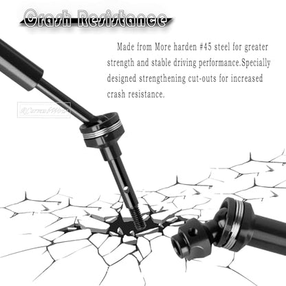 RC Driveshafts Axles Upgrades Part for 1/10 ECX 2WD Series RC Car,Harden Steel #45 Rear Drive Shaft CVD & Front Axles Hops Up,Black