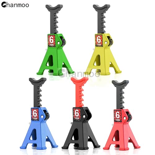 1/24 RC Toy Jack Stands 1/18 Simulation 6 Ton Metal Adjustable Mini Jacks Stand for 1:18 1:24 Scale Crawler Car Axial SCX24 Kyosho Tamiya HSP FCX24 TRX4M SCX24 AX24 Ford Bronco (Green, 2 PCS) - color: Green