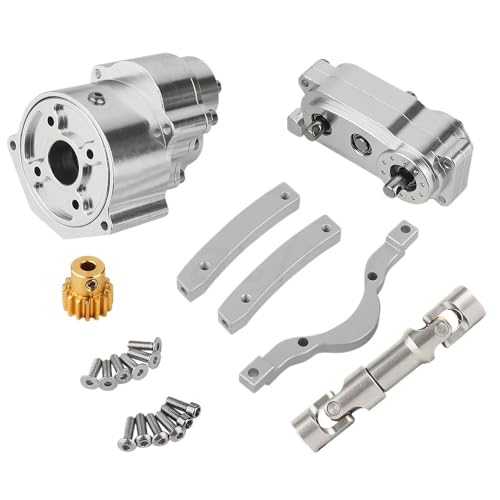 Prefixal Gearbox Transfer Case Front Motor Transmission for 1/10 RC Crawler Car Axial SCX10 & SCX10 II Upgrade Parts(Silver) - color: Silver