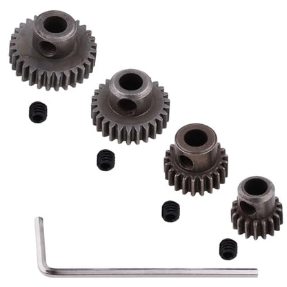 Hobbypark Steel Metal Mod 0.6 Module Pinion Gear Set Motor Gears 5mm Shaft Hole 17T 21T 26T 29T for RC Cars Trucks Crawlers Buggies (4-Pack)