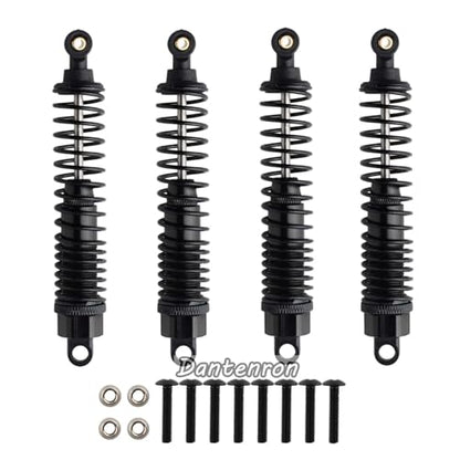4Pack 1/10 RC Truck Car Adjustable Shock Absorber Damper 108004 Upgrade Parts 108mm Oil 108mm Oil Adjustable Alloy Aluminum Shock For 1:10 HSP 94188 94108 94111 Redcat Volcano (Black) - color: Black
