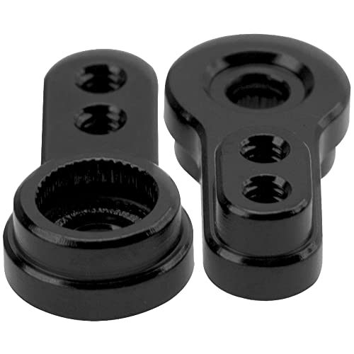 2Pcs ShareGoo Aluminum FCX24 Servo Arms RC Steering Servo Horn Compatible with FMS FCX24 1/24 RC Car (Black) - color: Black
