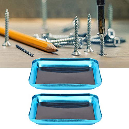 Aluminum RC Repair Screw Tray Magnetic Tool Board for Model Car Boat Drone (Blue) - color: Blue