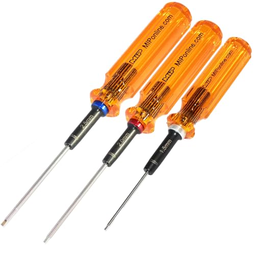 MIP 9602 3-Piece RC Hex Screwdriver Set (1.5mm, 2.0mm, 2.5mm) – Precision Hex Allen Wrenches for RC Cars, Drones, Boats, Helicopters – RC Repair Tool Kit – Made in USA - style: Metric 1.5mm 2.0mm 2.5mm