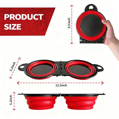 Magnetic Trays, Magnetic Bowl for Screws, Magnetic Tool Tray (red2.0) | Collapsible Magnetic Tool Tray, Integrated 5.1" Round Dual Silicone Bowls, Upgraded Version, Bonus Hook for On-the-Go Carry - style: red2.0