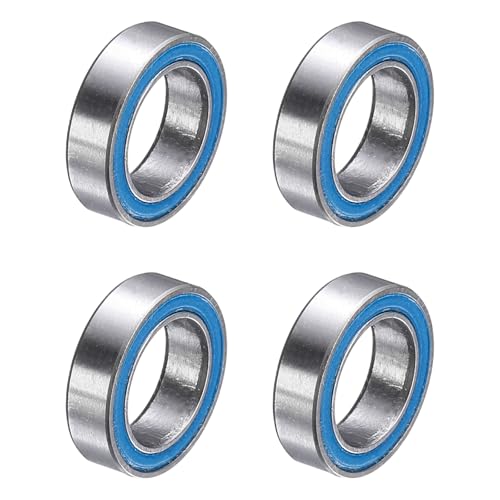 uxcell 4 Pcs MR117-2RS Deep Groove Micro Bearing, 7x11x3mm Double Rubber Sealed Chrome Steel Small Bearings (ABEC5, Z4 Low Noise) - size: MR117-2RS