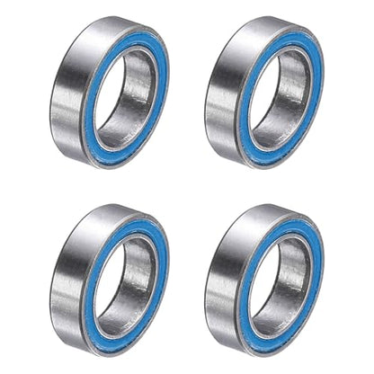 uxcell 4 Pcs MR117-2RS Deep Groove Micro Bearing, 7x11x3mm Double Rubber Sealed Chrome Steel Small Bearings (ABEC5, Z4 Low Noise) - size: MR117-2RS