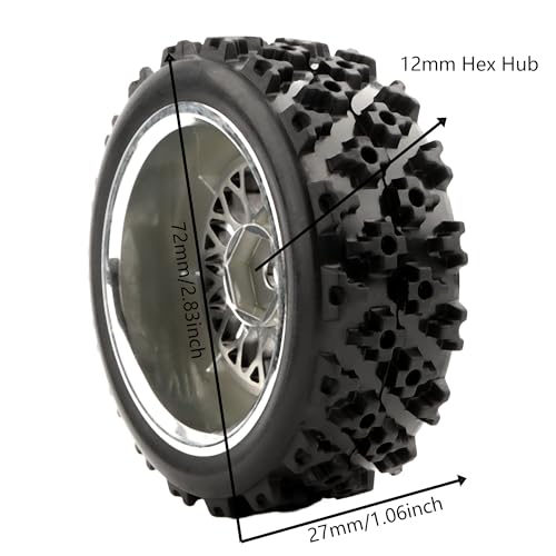 1/10 Scale On Road Rubber RC Tires Wheel Rims 12mm Hex Compatible with Tamiya TT01 TT02 XV01 Traxxas 4 Tec 2.0 Kyosho WR8 Sakura D3 WLtoys 144001 HPI Touring Racing Car