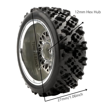 1/10 Scale On Road Rubber RC Tires Wheel Rims 12mm Hex Compatible with Tamiya TT01 TT02 XV01 Traxxas 4 Tec 2.0 Kyosho WR8 Sakura D3 WLtoys 144001 HPI Touring Racing Car