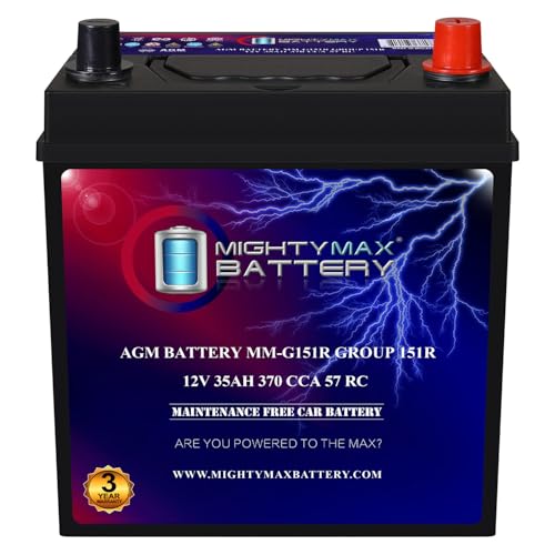 Mighty Max Battery MM-G151R Start and Stop Car BCI Group Size 151R 12V 35Ah, 57RC, 370 CCA Rechargeable AGM Car Battery - style: Group 151R