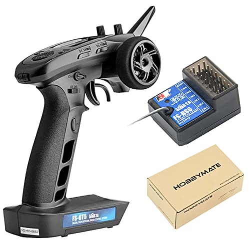 HOBBYMATE Flysky FS GT5 RC Transmitter with FS BS6 Gyro Receiver, 2.4Ghz 6 Channels RC Car Radio Transmitter and Receiver [F.Safe Out of Control Protect, ABS Setting, AFHDS 2A]
