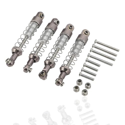 51mm Aluminum Alloy RC Shocks, 2 Pairs Aluminum Alloy RC Car Shock Absorber Dampers with Mounting Screws Bolts for WPL C14 C24 MN D90 99S
