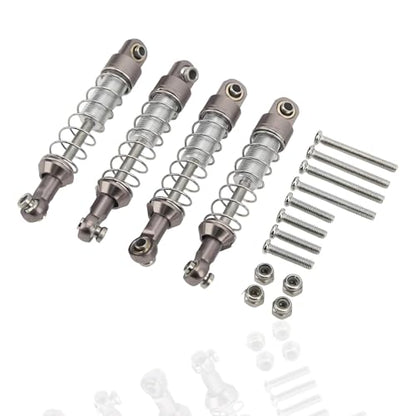 51mm Aluminum Alloy RC Shocks, 2 Pairs Aluminum Alloy RC Car Shock Absorber Dampers with Mounting Screws Bolts for WPL C14 C24 MN D90 99S