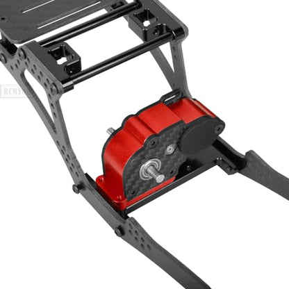 RC Carbon Fiber Frame Chassis w/Gearboxes Upgrades Part for 1/10 SCX10 SCX10 II 90046 90047 RC Crawler Car,Red - color: Red - Parts