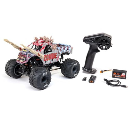 Losi 1/18 Mini LMT Zombie 2S 4X4 RTR Brushed Monster Truck Battery & Charger Included Red LOS01026T4 - color: Red