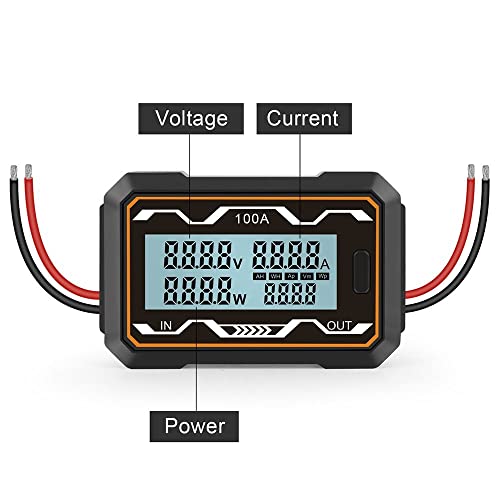 RC 200A Watt Meter Power Analyzer High Precision 200A Power Analyzer Battery Tester LCD Electric Analyzer Voltmeter Ammeter(200A)