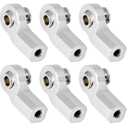 6PCS M3 Tie Rod End Joint Bend Ball Head Holder Linkage Aluminum 4.8mm Ball Cup Compatible with 1/10 Axial SCX10, Traxxas TRX-4, Tamiya CC01, Redcat Gen7, HSP RC Crawler/Trucks (Silver) - color: White