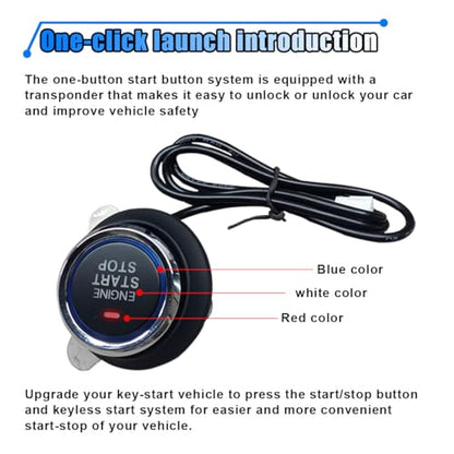 BDZMC Car Push Engine Start Button Kit | Upgrade Push to Start Ignition Kit, Smart Keyless Go System for Most DC12V Cars