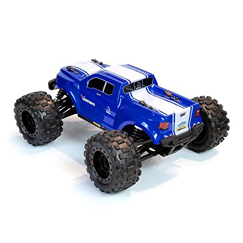 Redcat Racing Volcano 16 1/16 Scale RC Monster Truck – Electric Remote Control Car with 4WD, LED Lights, 2.4GHz Radio, 2 Rechargeable Li-Ion Batteries & Charger - Blue - color: Blue