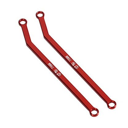 High Clearance RC Front Links Set for AXIAL SCX24 1/24 RC Crawler Car Aluminium Alloy RC Steering Linkage Rod Set (Red) - color: Red