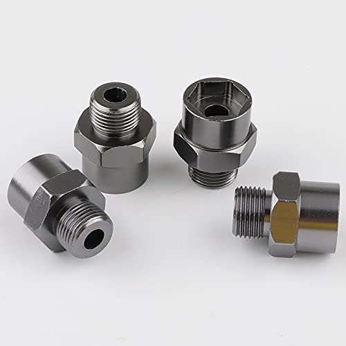 12mm to 17mm Metal Wheel Hex Drive Hub Adapter Conversion 15mm Offset Extension for HSP 1:10 RC Car & 1:8 Tires, Pack of 4