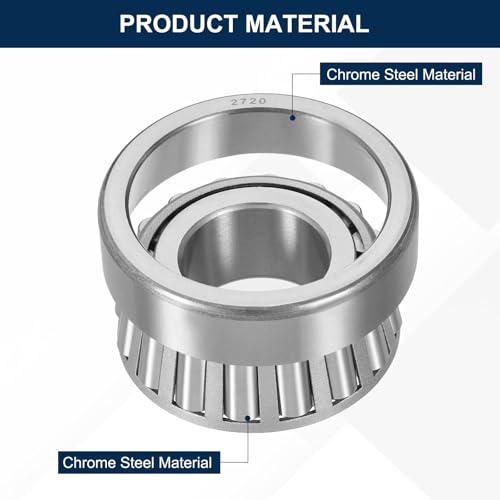 uxcell 2790/2720 Tapered Roller Bearing Cone and Cup Set, 1.3125" Bore x 3" OD x 1.01" Thick, Chrome Steel Taper Bearing Set, ABEC-3 - size: 2790/2720