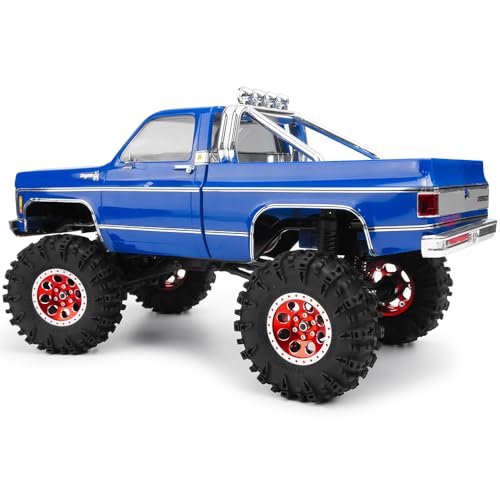 1.3 Beadlock Wheel Rims for SCX24 TRX4M Upgrade 1/24 1/18 RC Crawler Car (Red) - color: Red