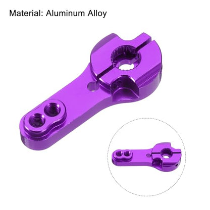 MECCANIXITY Aluminum Alloy 25T Steering Servo Arm Horn Purple for DIY RC Car/Boat/Airplane Boat Accessories 2 Pcs - color: Purple