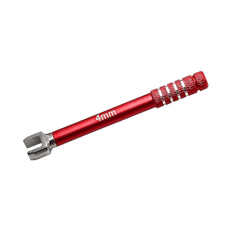 5PCS Carbon Steel RC Open End Wrench Set 3-6mm for 1/10 RC Cars, Red | For turnbuckle setup, steering link adjustment and routine RC chassis maintenance - color: Red