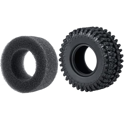 4PCS 1.0" Crawler Tires Rubber Wheel Tires for 1/24 Axial SCX24 90081 AXI00001 AXI00002 AXI00005 AXI00006 RC Crawler Car (54mm) - size: 54mm