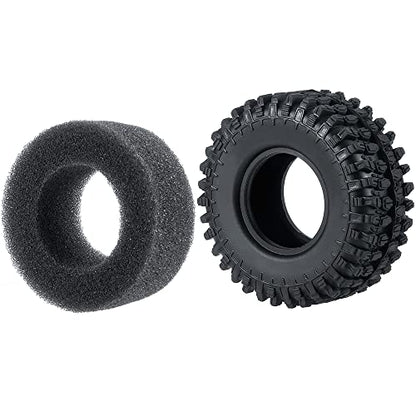 4PCS 1.0" Crawler Tires Rubber Wheel Tires for 1/24 Axial SCX24 90081 AXI00001 AXI00002 AXI00005 AXI00006 RC Crawler Car (54mm) - size: 54mm