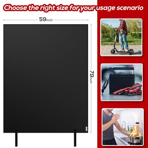 Lipo Battery Fireproof Cover Battery Safe Blanket for Ebike and Escooter Storage,Charging and Discharging, EV Fire Blanket for Lithium Battery (59x79 inch) - color: 59x79 Inch
