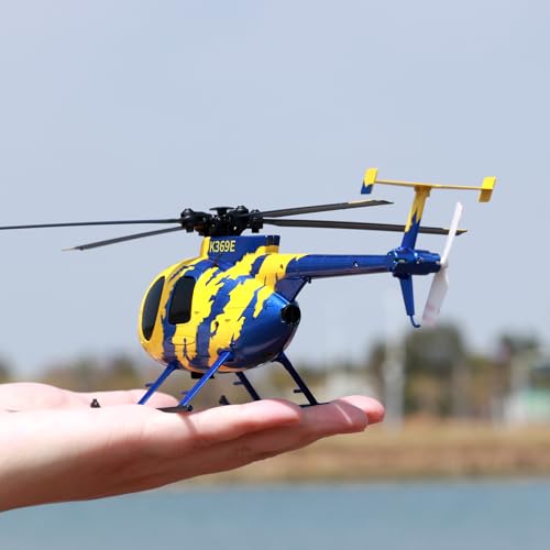 RC ERA C184 MD500 100 Size | 6-Axis Gyroscope 4CH RTF Optical Flow Sensor & Upgraded Transmitter, Beginner-Friendly Electric RC Helicopter - color: ERA-C184-YB (Yellow-Blue)
