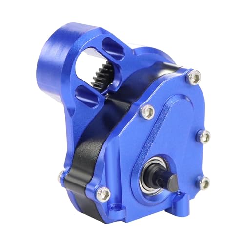 Aluminium 21% Overdriven Billet Transmission Gearbox for 1/24 RC Crawler Axial SCX24 Deadbolt C10 JLU Gladiator Bronco Upgrades (Blue) - color: Blue