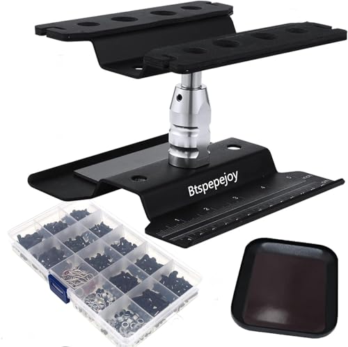 RC Car Work Stand Aluminum Repair Workstation Screw Tray with RC Car Universal Assortment Set for 1/8 1/10 1/12 1/16 Scale ffor Traxxas TRX4 Axial Arrma Redcat Losi RC Crawler Monster Truck Buggy