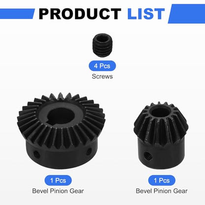 uxcell 2Pcs Tapered Bevel Gears Set, 1.5 Mod 1:2 (15T/30T) Harden Steel Straight Bevel Gear, 90 Degree Steering Motor Gears, (8/14mm Shaft Hole with Keyway) - size: 8/14mm
