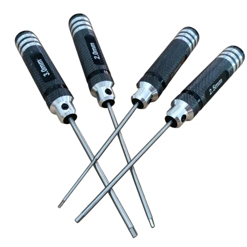 4-Pack RC Hex Screwdriver Kit 1.5mm 2.0mm 2.5mm 3.0mm Screw Driver Repair Tools for RC Car Helicopter Multi-Axis Carbon Fiber Quadcopter FPV Racing Frame