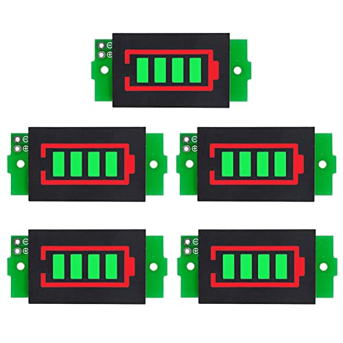 1S 2S 3S 4S 5S 6S 7S 8S 1-8S Lithium Battery Capacity Indicator Module 4 Sections Green LED Display Tester Li-po Li-ion (5 Pack) - color: Green